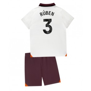 Lacne Dětský Futbalové dres Manchester City Ruben Dias #3 2023-24 Krátky Rukáv - Preč (+ trenírky)